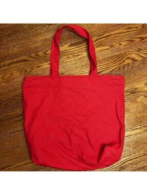 Solid Red Canvas Tote Bag Plain Shopping Book Shoulder Bag Blanks Medium